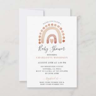 Invitation Boho Watercolor Rainbow Boy Baby shower Invitatiat