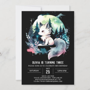 Invitation Boho Watercolor Wolf Anniversaire