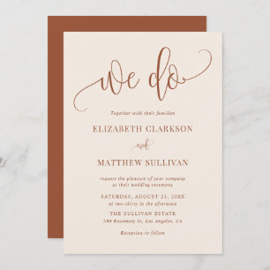 Invitation Boho We Do Modern Calligraphy Mariage Terracotta