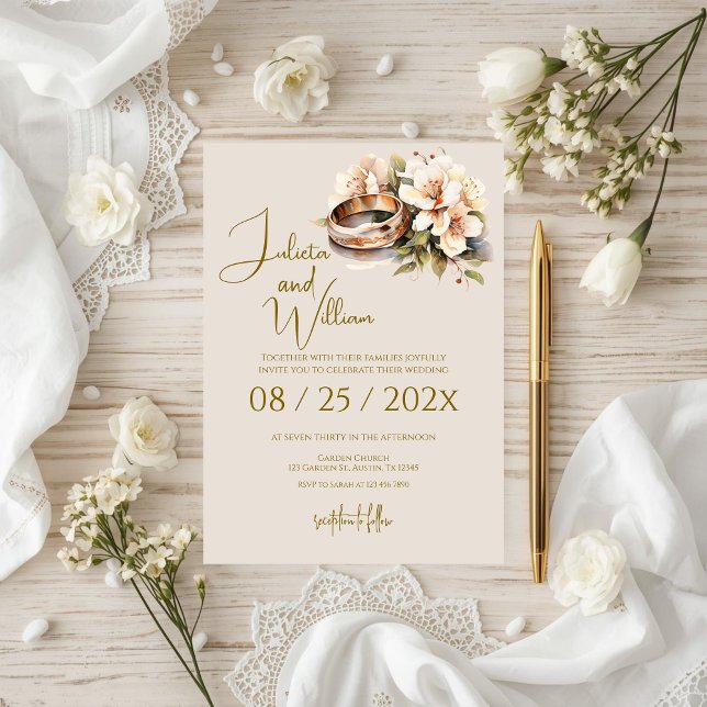 Invitation Boho Wedding with Rings (Créateur téléchargé)
