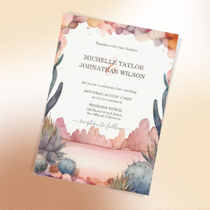 Invitation Boho Western Canyon Mexicain Cactus Desert