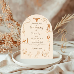 Invitation Boho Western Cowboy Mariage d'illustration
