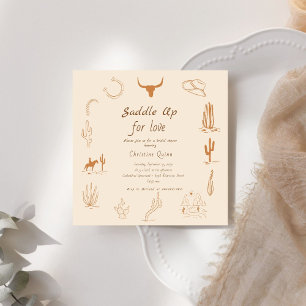 Invitation Boho Western Saddup Cowboy douche nuptiale