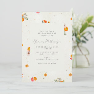Invitation Boho Whimsical Cottagecore Fête des mariées floral