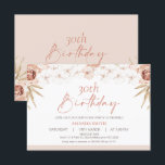 Invitation Boho White Orchards Palm Leaf 30e anniversaire<br><div class="desc">Boho White Orchards Palm Leaf 30e anniversaire Invitation Cette invitation à 30e anniversaire fleurie bohème présente un arrangement floral à dominante blanche et rousse de verger avec une touche de feuilles de palmiers et un style chou roses. Cette invitation à l'anniversaire fleuri de saumons boho est idéale pour ceux qui...</div>