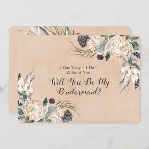Invitation Boho White Protea Serez-Vous Ma Femme D'Accueil