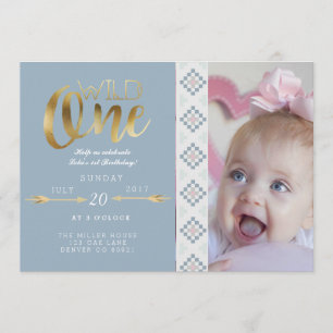 Invitation Boho Wild One Première fête d'anniversaire
