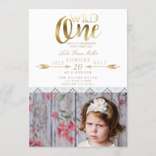 Invitation Boho Wild One   Première fête d'anniversaire