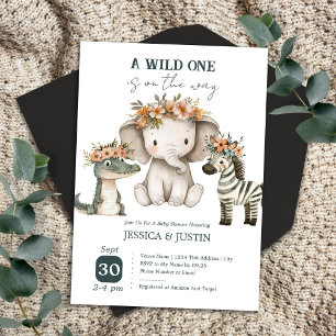 Invitation Boho Wild Un Baby shower Floral