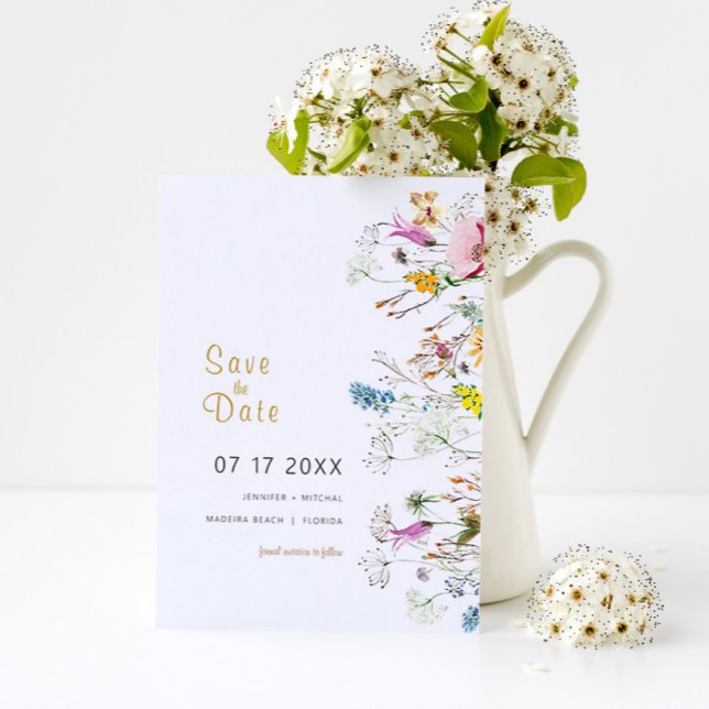 Invitation Boho Wildflowers ENREGISTRER la DATE (Créateur téléchargé)