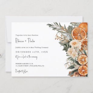 Invitation Boho Winter Wedding Qr code RSVP horizontal