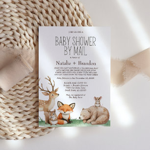 Invitation Boho Woodland Animaux Par Baby shower Courrier