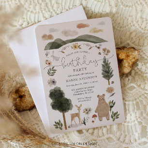 Invitation Boho Woodland Boy Birthday Party