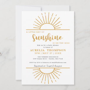 Invitation Boho Yellow Little Ray Sunshine Sur Le Chemin Baby
