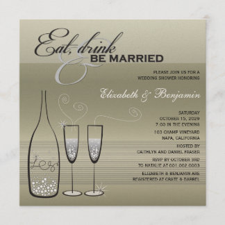 Invitation Boire à boire Soyez marié Champagne Wedding shower