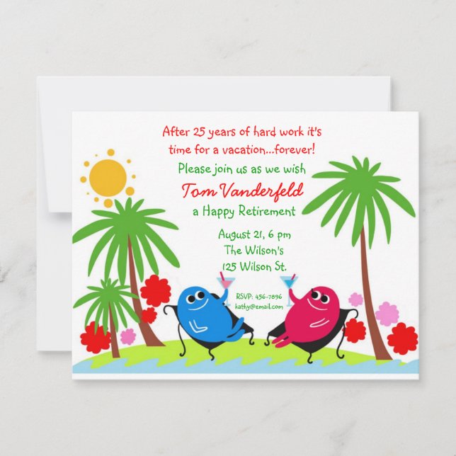 Invitation Boire à l'invitation de partie de retraite de (Devant)