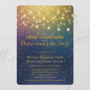 Invitation Boire Champagne Danse Sous Les Étoiles Mariage