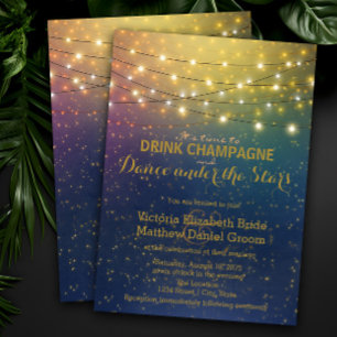 Invitation Boire Champagne Danse Sous Les Étoiles Mariage