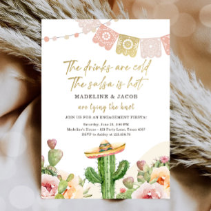 Invitation Boire de cactus Salsa froide Fiançailles à noeud c
