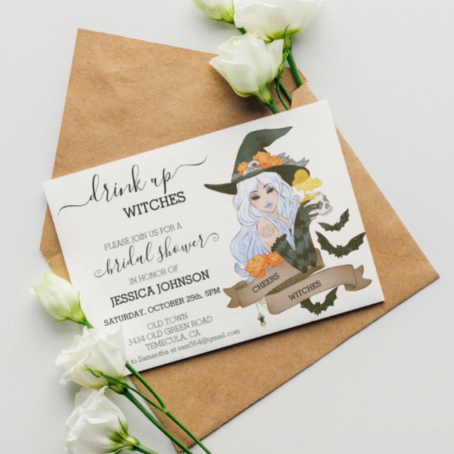 Invitation Boire des sorcières Fête des mariées d'Halloween (Créateur téléchargé)