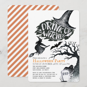 Invitation Boire des sorcières fête d'Halloween