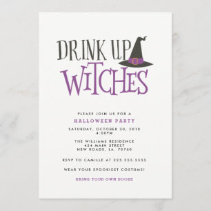 Invitation Boire des sorcières fête d'Halloween