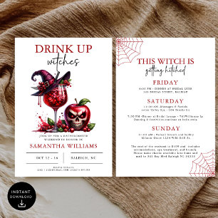 Invitation Boire des sorcières Gothique Bachelorette Party