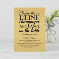 Boire du Champagne Danse Anniversaire Or
