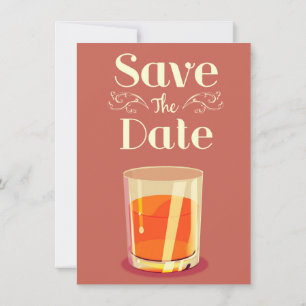 Invitation Boire du Whisky Vintage Enregistrer la Date