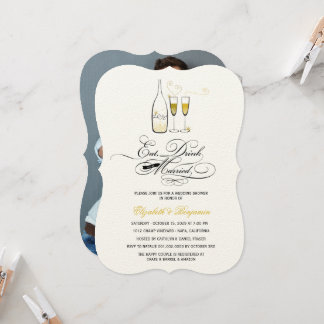 Invitation Boire et être marié Gold Champagne Chic Mariage