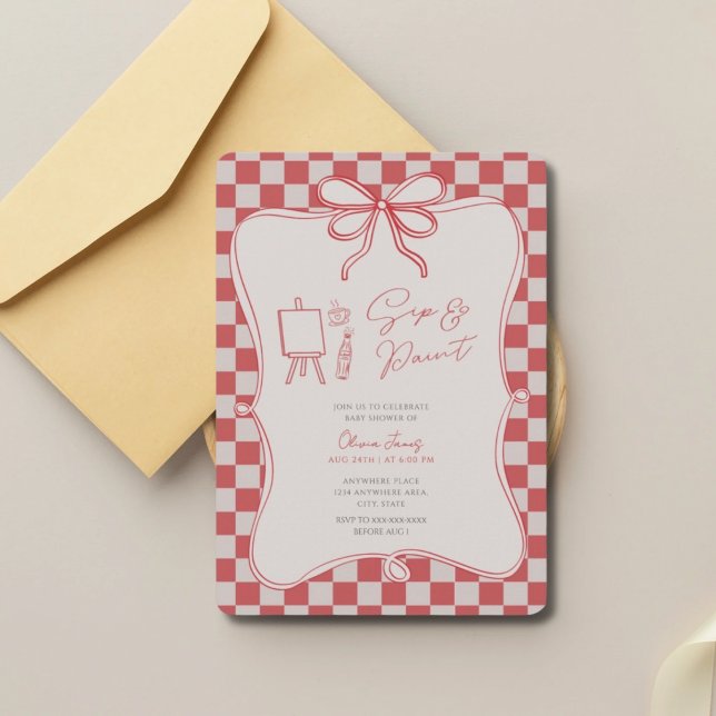 Invitation Boire et peindre baby shower (Créateur téléchargé)