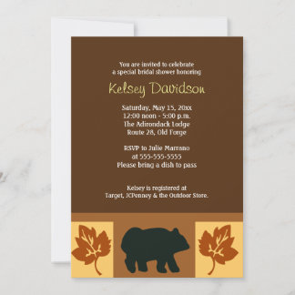 Invitation BOIRE Rustic Lodge style 5x7 Fête des mariées Invi