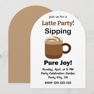 Invitation Boire un latte, un pur bonheur Soirée latte