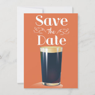 Invitation Boire une pinte vintage pour Sauvegarder la Date