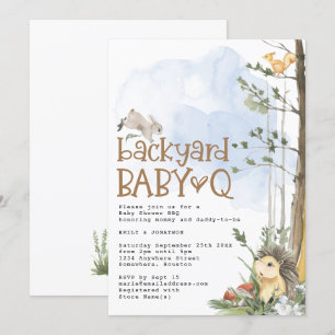 Invitation Bois Animaux Baby Q Jardin Baby shower