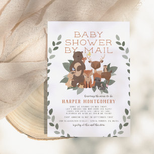 Invitation Bois Animaux & Baby shower de verdure Par Courrier
