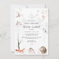 Bois Animaux Baby shower rustique Script