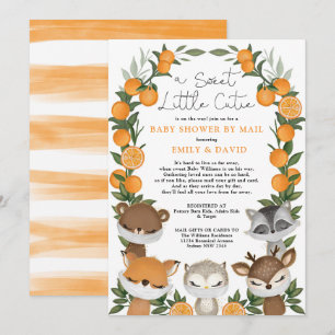 Invitation Bois Animaux Citrus Orange Baby shower Par Mail