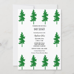 Invitation Bois Arbres À feuillage persistant Baby showers Ga