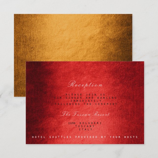 Invitation Bois Automne Automne Vip Mariage Réception (Devant / Derrière)