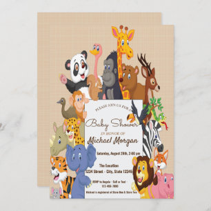 Invitation Bois, Baby shower d'animaux forestiers