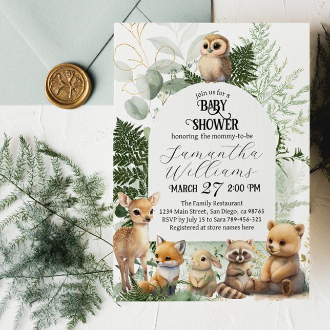 Invitation Bois Baby shower de la forêt (Créateur téléchargé)