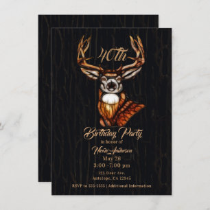 Invitation Bois Bois Cerf Rustique Pays Fête d'anniversaire