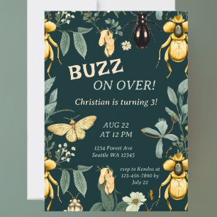 Invitation Bois Bug Forest Buzz Anniversaire