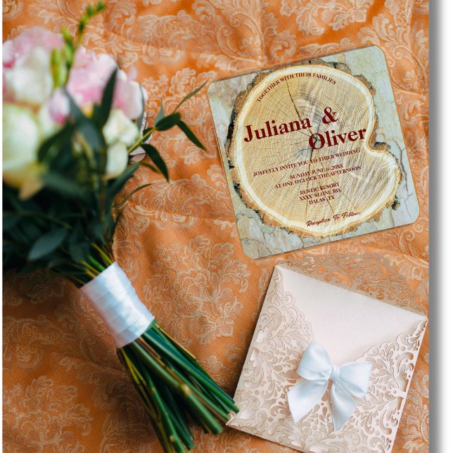 Invitation bois coupé sur mesure mariage rustique (Créateur téléchargé)