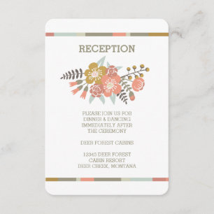 INVITATION BOIS DE CERF FLORAUX CARTON D'INVITATION RUSTIQU