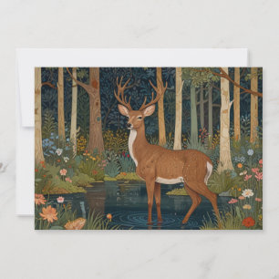 Invitation Bois de cerf rustique boho forêt vintage végétatio