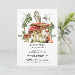 Invitation Bois de forêt enchanté 5e anniversaire