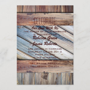 Invitation bois de grange Botte Botte mariage campagnard occi