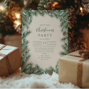 Invitation Bois de pin vert Noël